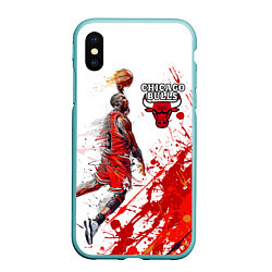 Чехол iPhone XS Max матовый CHICAGO BULLS 9, цвет: 3D-мятный