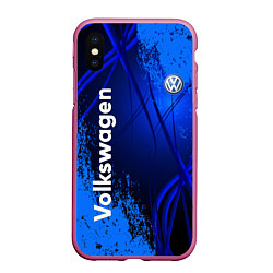 Чехол iPhone XS Max матовый Volkswagen, цвет: 3D-малиновый