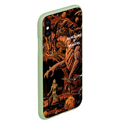 Чехол iPhone XS Max матовый Dungeons and Dragons Схватка, цвет: 3D-салатовый — фото 2