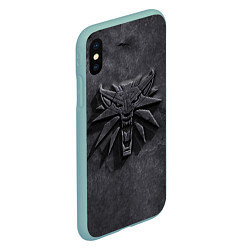 Чехол iPhone XS Max матовый THE WITCHER КАМЕНЬ ЛОГО, цвет: 3D-мятный — фото 2