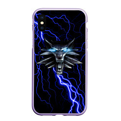 Чехол iPhone XS Max матовый THE WITCHER МОЛНИЯ BLUE