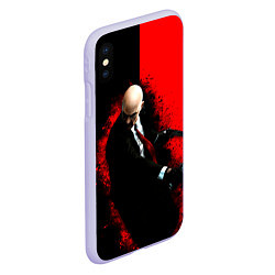 Чехол iPhone XS Max матовый Hitman splash, цвет: 3D-светло-сиреневый — фото 2