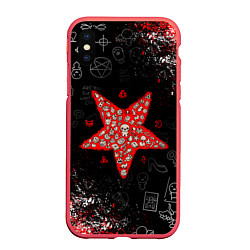 Чехол iPhone XS Max матовый The Binding of Isaac ИСААК, цвет: 3D-красный