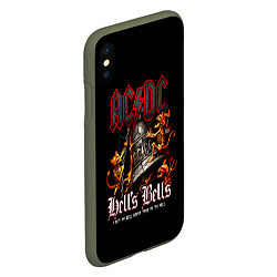 Чехол iPhone XS Max матовый ACDC Hells Bells, цвет: 3D-темно-зеленый — фото 2