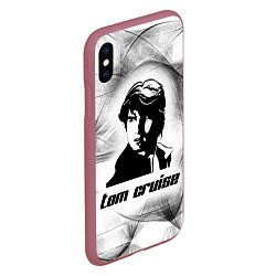 Чехол iPhone XS Max матовый Tom Cruise famous actor, цвет: 3D-малиновый — фото 2