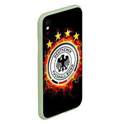 Чехол iPhone XS Max матовый Сборная Германии, цвет: 3D-салатовый — фото 2