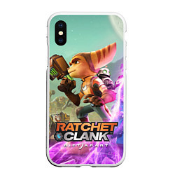 Чехол iPhone XS Max матовый Ratchet & Clank: Rift Apart, цвет: 3D-белый