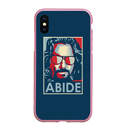 Чехол iPhone XS Max матовый ABIDE Большой Лебовский, цвет: 3D-розовый