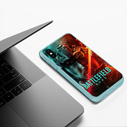 Чехол iPhone XS Max матовый Battlefield 2042 Soldier face, цвет: 3D-мятный — фото 2