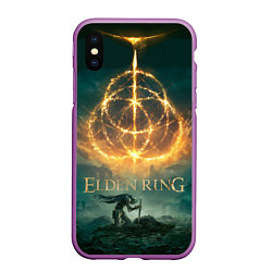 Чехол iPhone XS Max матовый Elden Ring key art, цвет: 3D-фиолетовый