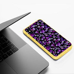 Чехол iPhone XS Max матовый Геометрический фиолетовый, цвет: 3D-желтый — фото 2