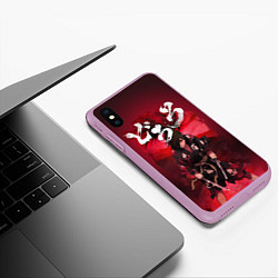 Чехол iPhone XS Max матовый Dororo red, цвет: 3D-сиреневый — фото 2