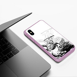 Чехол iPhone XS Max матовый A demon on a horse, цвет: 3D-сиреневый — фото 2