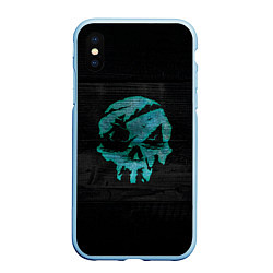 Чехол iPhone XS Max матовый Skull of pirate, цвет: 3D-голубой