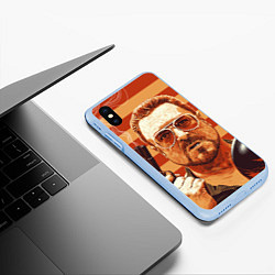 Чехол iPhone XS Max матовый Walter Sobchak, цвет: 3D-голубой — фото 2