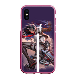 Чехол iPhone XS Max матовый Attack on Titan Микаса