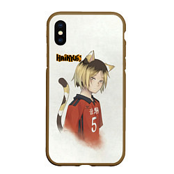 Чехол iPhone XS Max матовый Кенма Козуме Haikyuu!!, цвет: 3D-коричневый