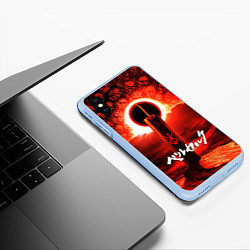 Чехол iPhone XS Max матовый БЕРСЕРК закат, цвет: 3D-голубой — фото 2