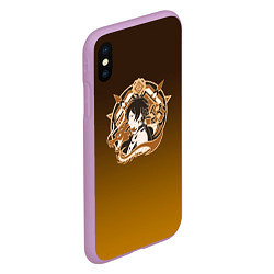 Чехол iPhone XS Max матовый Genshin Impact - Zhongli, цвет: 3D-сиреневый — фото 2