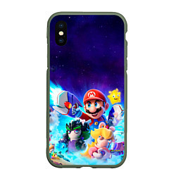 Чехол iPhone XS Max матовый Mario Rabbids, цвет: 3D-темно-зеленый