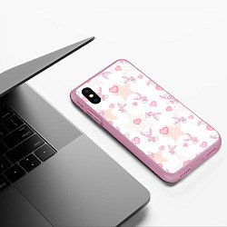 Чехол iPhone XS Max матовый Лисички, цвет: 3D-розовый — фото 2