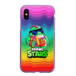 Чехол iPhone XS Max матовый Плохиш Базз Buzz Brawl Stars, цвет: 3D-фиолетовый