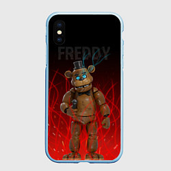 Чехол iPhone XS Max матовый FNAF FREDDY, цвет: 3D-голубой