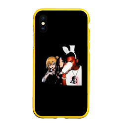 Чехол iPhone XS Max матовый Gangsta kaguya, цвет: 3D-желтый