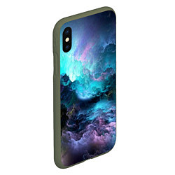 Чехол iPhone XS Max матовый Космическое море, цвет: 3D-темно-зеленый — фото 2