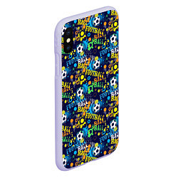Чехол iPhone XS Max матовый FOOTBALL, цвет: 3D-светло-сиреневый — фото 2
