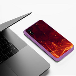 Чехол iPhone XS Max матовый ПЛАМЯ 3D, цвет: 3D-фиолетовый — фото 2