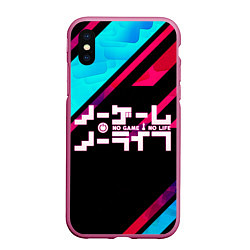 Чехол iPhone XS Max матовый NO GAME NO LIFE LOGO, цвет: 3D-малиновый