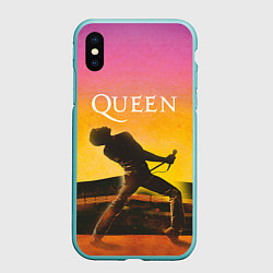 Чехол iPhone XS Max матовый Queen Freddie Mercury Z, цвет: 3D-мятный