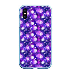 Чехол iPhone XS Max матовый Galaxy, цвет: 3D-голубой