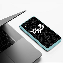 Чехол iPhone XS Max матовый DORORO PATTERN ПАТТЕРН ЛОГО Z, цвет: 3D-мятный — фото 2