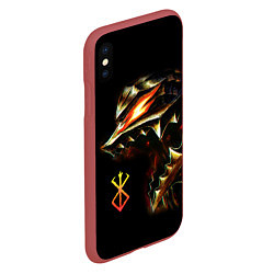 Чехол iPhone XS Max матовый BERSERK logo, цвет: 3D-красный — фото 2