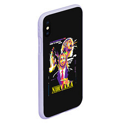 Чехол iPhone XS Max матовый Kurt Cobain, цвет: 3D-светло-сиреневый — фото 2