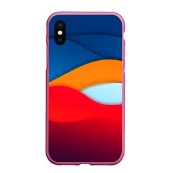 Чехол iPhone XS Max матовый Палитра Цвета, цвет: 3D-малиновый