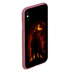 Чехол iPhone XS Max матовый DARK WOLF, цвет: 3D-малиновый — фото 2