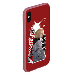 Чехол iPhone XS Max матовый Tokyo Revengers anime, цвет: 3D-малиновый — фото 2