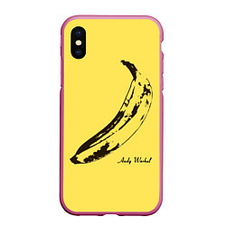 Чехол iPhone XS Max матовый Энди Уорхол - Банан, цвет: 3D-малиновый