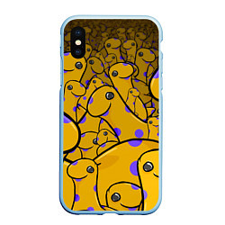 Чехол iPhone XS Max матовый Nessy, цвет: 3D-голубой