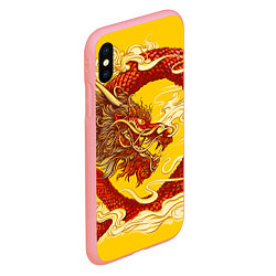 Чехол iPhone XS Max матовый Китайский Дракон, China Dragon, цвет: 3D-баблгам — фото 2