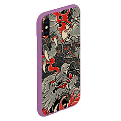 Чехол iPhone XS Max матовый Китайский Дракон, China Dragon, цвет: 3D-фиолетовый — фото 2