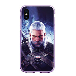 Чехол iPhone XS Max матовый THE WITCHER GERALT OF RIVIA, цвет: 3D-сиреневый