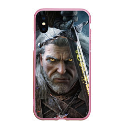 Чехол iPhone XS Max матовый THE WITCHER ГЕРАЛЬТ, цвет: 3D-розовый