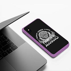 Чехол iPhone XS Max матовый Рекс, цвет: 3D-фиолетовый — фото 2