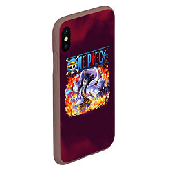 Чехол iPhone XS Max матовый Цезарь Клаун One Piece, цвет: 3D-коричневый — фото 2