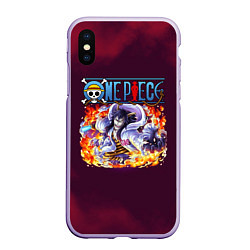 Чехол iPhone XS Max матовый Цезарь Клаун One Piece, цвет: 3D-светло-сиреневый