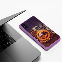 Чехол iPhone XS Max матовый МЕХАНИЧЕСКИЙ ВОЛК, цвет: 3D-фиолетовый — фото 2